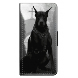 Husa personalizata tip carte HQPrint pentru Xiaomi Poco C40, model Doberman, multicolor, S1D1M0018