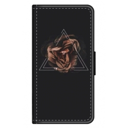 Husa personalizata tip carte HQPrint pentru Xiaomi Poco C40, model Triangle Rose, multicolor, S1D1M0316