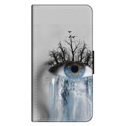 Husa personalizata tip carte HQPrint pentru Xiaomi Redmi 9, model Teary Eye, multicolor, S1D1M0307