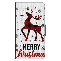 Husa personalizata tip carte HQPrint pentru Xiaomi Redmi 12T, model Merry Christmas Reindeer 1, multicolor, S1D1M0049