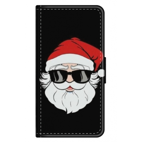 Husa personalizata tip carte HQPrint pentru Xiaomi Redmi Note 9 5G, model Cool Santa, multicolor, S1D1M0046