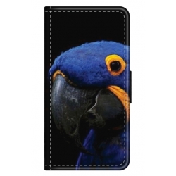 Husa personalizata tip carte HQPrint pentru Xiaomi Redmi Note 9 Pro 5G, model Blue Parrot, multicolor, S1D1M0145