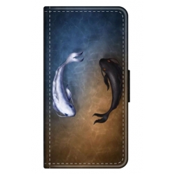 Husa personalizata tip carte HQPrint pentru Xiaomi Redmi Note 9S, model Ying and Yang Fish, multicolor, S1D1M0390