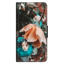 Husa personalizata tip carte HQPrint pentru Xiaomi Redmi Note 9T, model Flowers 10, multicolor, S1D1M0149