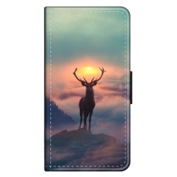 Husa personalizata tip carte HQPrint pentru Xiaomi Redmi Note 10S, model Antlers, multicolor, S1D1M0303