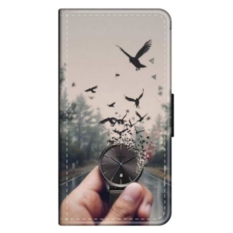 Husa personalizata tip carte HQPrint pentru Xiaomi Redmi Note 10S, model Time Flies 2, multicolor, S1D1M0365