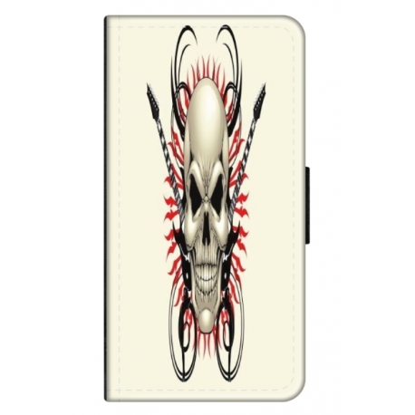 Husa personalizata tip carte HQPrint pentru Xiaomi Redmi Note 11 Pro 5G, model Skull 1, multicolor, S1D1M0284