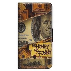 Husa personalizata tip carte HQPrint pentru Xiaomi Redmi Note 11S, model No Money No Funny, multicolor, S1D1M0262