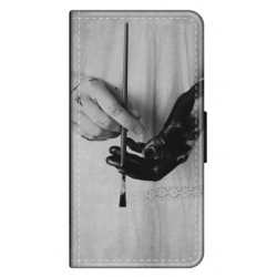 Husa personalizata tip carte HQPrint pentru Xiaomi Redmi Note 11S, model Black Paint, multicolor, S1D1M0336