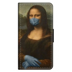 Husa personalizata tip carte HQPrint pentru Xiaomi Redmi Note 12 Pro Plus 5G, model Covid Mona Lisa, multicolor, S1D1M0327
