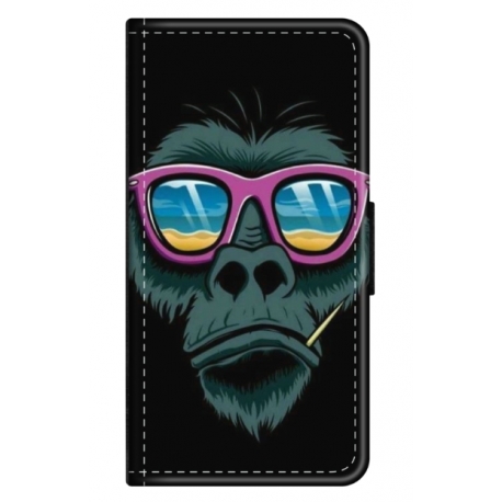 Husa personalizata tip carte HQPrint pentru Oppo A57, model Gorilla, multicolor, S1D1M0288