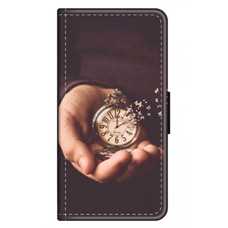 Husa personalizata tip carte HQPrint pentru Oppo A57, model Time Flies 1, multicolor, S1D1M0364