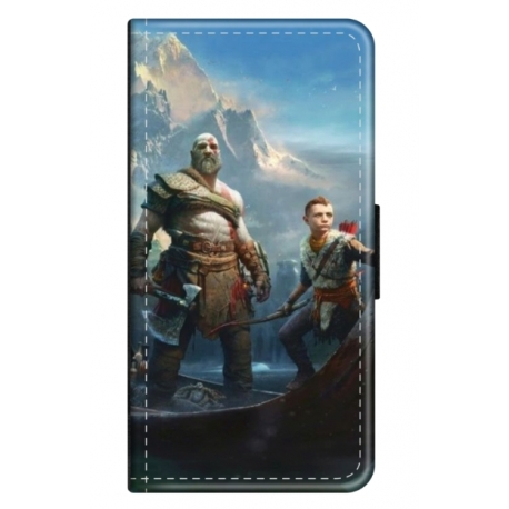Husa personalizata tip carte HQPrint pentru Oppo A74 5G, model God of War 1, multicolor, S1D1M0008
