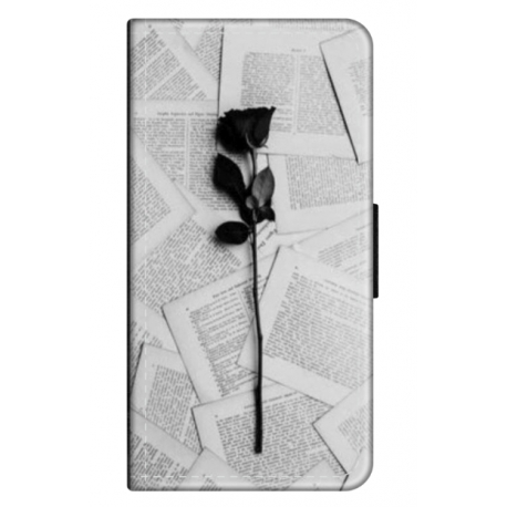 Husa personalizata tip carte HQPrint pentru Oppo A74 5G, model Black Rose, multicolor, S1D1M0021