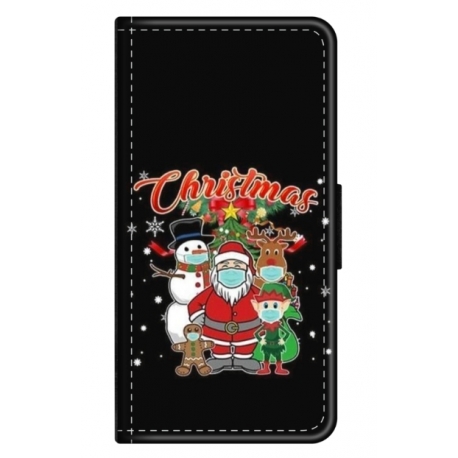 Husa personalizata tip carte HQPrint pentru Oppo A78, model Covid Christmas, multicolor, S1D1M0054
