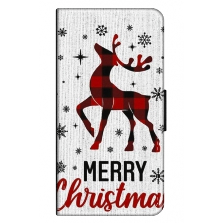 Husa personalizata tip carte HQPrint pentru Huawei P Smart 2019, model Merry Christmas Reindeer 1, multicolor, S1D1M0049