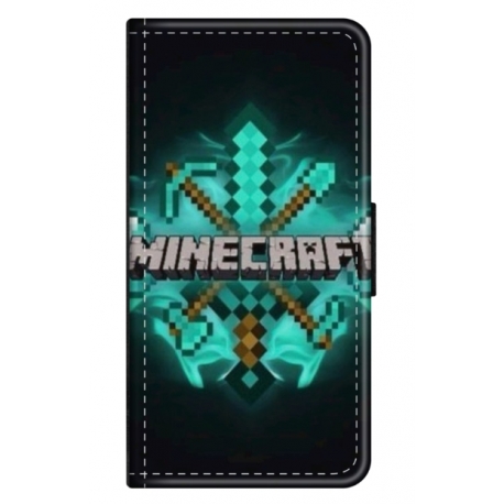 Husa personalizata tip carte HQPrint pentru Huawei P Smart 2019, model Minecraft 2, multicolor, S1D1M0126