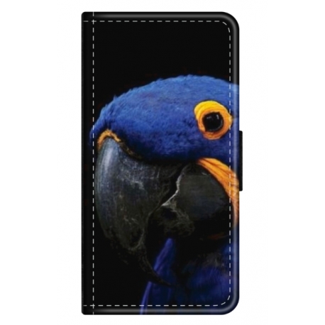 Husa personalizata tip carte HQPrint pentru Huawei P Smart 2019, model Blue Parrot, multicolor, S1D1M0145