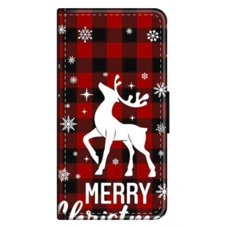 Husa personalizata tip carte HQPrint pentru Huawei P Smart (2020), model Merry Christmas Reindeer 2, multicolor, S1D1M0050