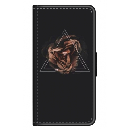 Husa personalizata tip carte HQPrint pentru Huawei P Smart (2020), model Triangle Rose, multicolor, S1D1M0316