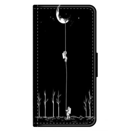 Husa personalizata tip carte HQPrint pentru Huawei P Smart (2021), model Climbing to the Moon, multicolor, S1D1M0233