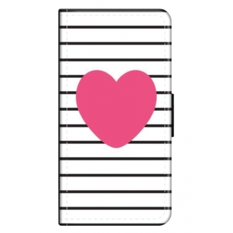 Husa personalizata tip carte HQPrint pentru Huawei P Smart (2021), model Heart, multicolor, S1D1M0291