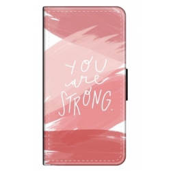 Husa personalizata tip carte HQPrint pentru Motorola Moto E22s, model You are Strong, multicolor, S1D1M0275