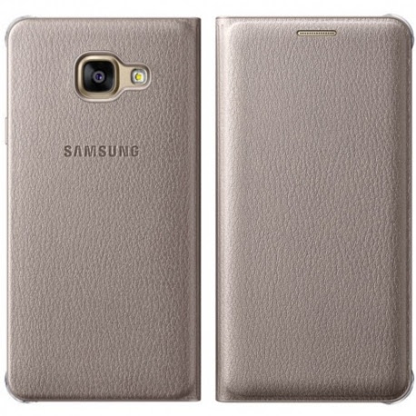 Husa Originala SAMSUNG Galaxy A3 2016 - Flip Wallet (Auriu)