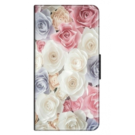 Husa personalizata tip carte HQPrint pentru Motorola Moto G7, model Flowers 23, multicolor, S1D1M0385