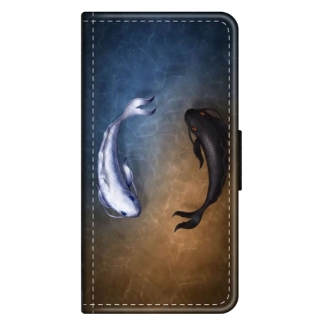 Husa personalizata tip carte HQPrint pentru Motorola Moto G8 Power, model Ying and Yang Fish, multicolor, S1D1M0390