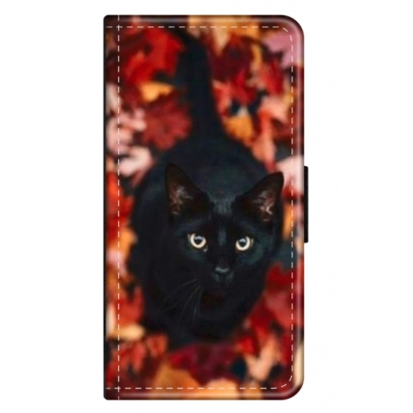 Husa personalizata tip carte HQPrint pentru Motorola Moto G10, model Black Cat 3, multicolor, S1D1M0017