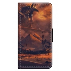Husa personalizata tip carte HQPrint pentru Oppo A38, model Anubis, multicolor, S1D1M0281