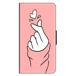 Husa personalizata tip carte HQPrint pentru Oppo A38, model Heart Snap, multicolor, S1D1M0285