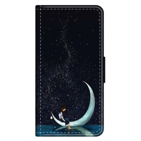 Husa personalizata tip carte HQPrint pentru Honor Magic 6 Lite, model Moon Fishing, multicolor, S1D1M0270