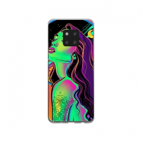 Husa personalizata tip carcasa HQPrint pentru Huawei Mate 20 Pro, model Colorful Girl, multicolor, S1D1M0249