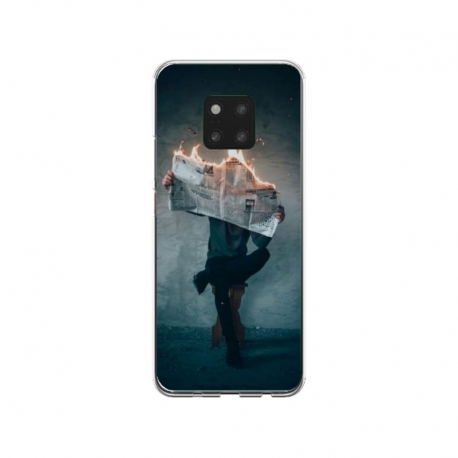 Husa personalizata tip carcasa HQPrint pentru Huawei Mate 20 Pro, model Burn the News, multicolor, S1D1M0345