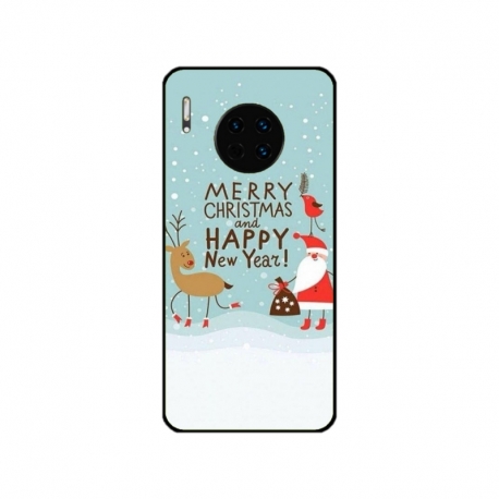 Husa personalizata tip carcasa HQPrint pentru Huawei Mate 30 Pro, model Happy Christmas and New Year, multicolor, S1D1M0047