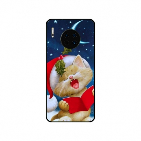 Husa personalizata tip carcasa HQPrint pentru Huawei Mate 30 Pro, model Christmas Cat, multicolor, S1D1M0048