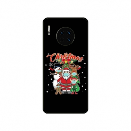 Husa personalizata tip carcasa HQPrint pentru Huawei Mate 30 Pro, model Covid Christmas, multicolor, S1D1M0054