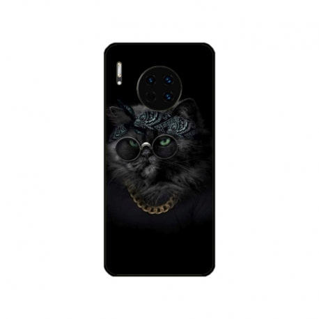 Husa personalizata tip carcasa HQPrint pentru Huawei Mate 30 Pro, model Black Cat 4, multicolor, S1D1M0097