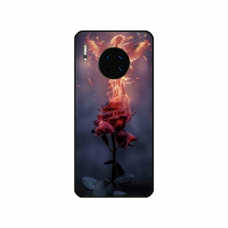 Husa personalizata tip carcasa HQPrint pentru Huawei Mate 30 Pro, model Fire Rose, multicolor, S1D1M0158