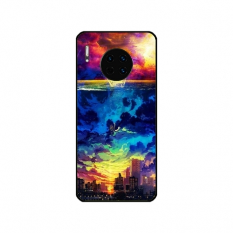 Husa personalizata tip carcasa HQPrint pentru Huawei Mate 30 Pro, model Abstract City, multicolor, S1D1M0263