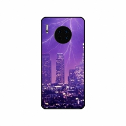 Husa personalizata tip carcasa HQPrint pentru Huawei Mate 30 Pro, model Purple Lightning, multicolor, S1D1M0354