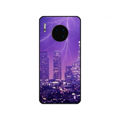 Husa personalizata tip carcasa HQPrint pentru Huawei Mate 30, model Purple Lightning, multicolor, S1D1M0354
