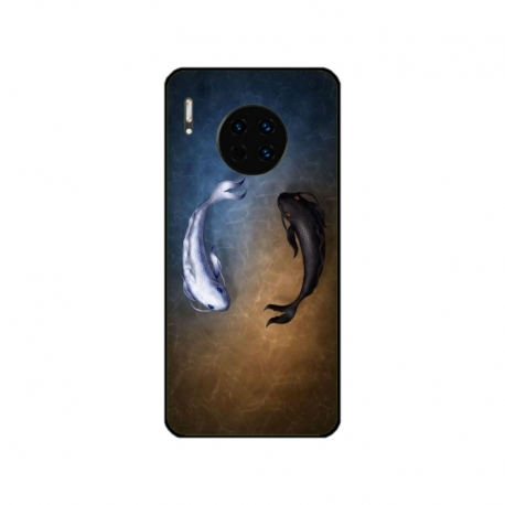 Husa personalizata tip carcasa HQPrint pentru Huawei Mate 30, model Ying and Yang Fish, multicolor, S1D1M0390