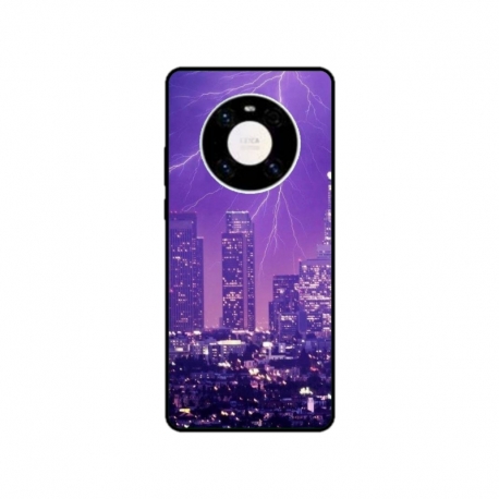Husa personalizata tip carcasa HQPrint pentru Huawei Mate 40, model Purple Lightning, multicolor, S1D1M0354