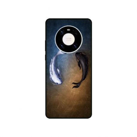 Husa personalizata tip carcasa HQPrint pentru Huawei Mate 40, model Ying and Yang Fish, multicolor, S1D1M0390