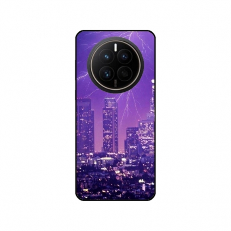 Husa personalizata tip carcasa HQPrint pentru Huawei Mate 50 Pro, model Purple Lightning, multicolor, S1D1M0354