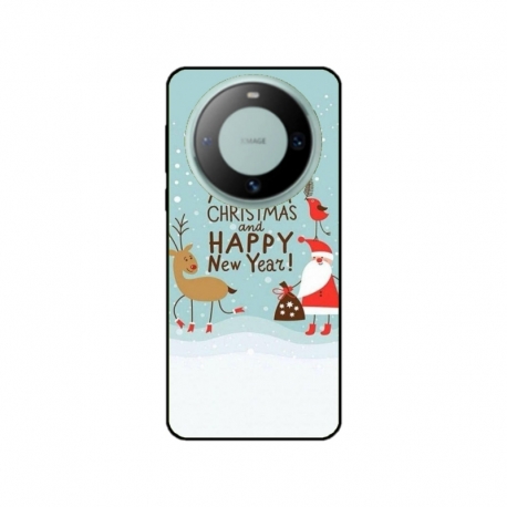 Husa personalizata tip carcasa HQPrint pentru Huawei Mate 60 Pro, model Happy Christmas and New Year, multicolor, S1D1M0047