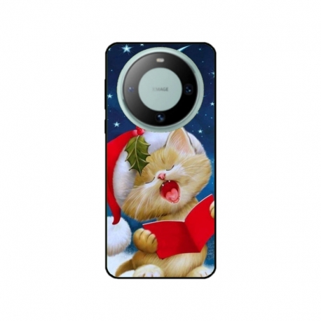 Husa personalizata tip carcasa HQPrint pentru Huawei Mate 60 Pro, model Christmas Cat, multicolor, S1D1M0048
